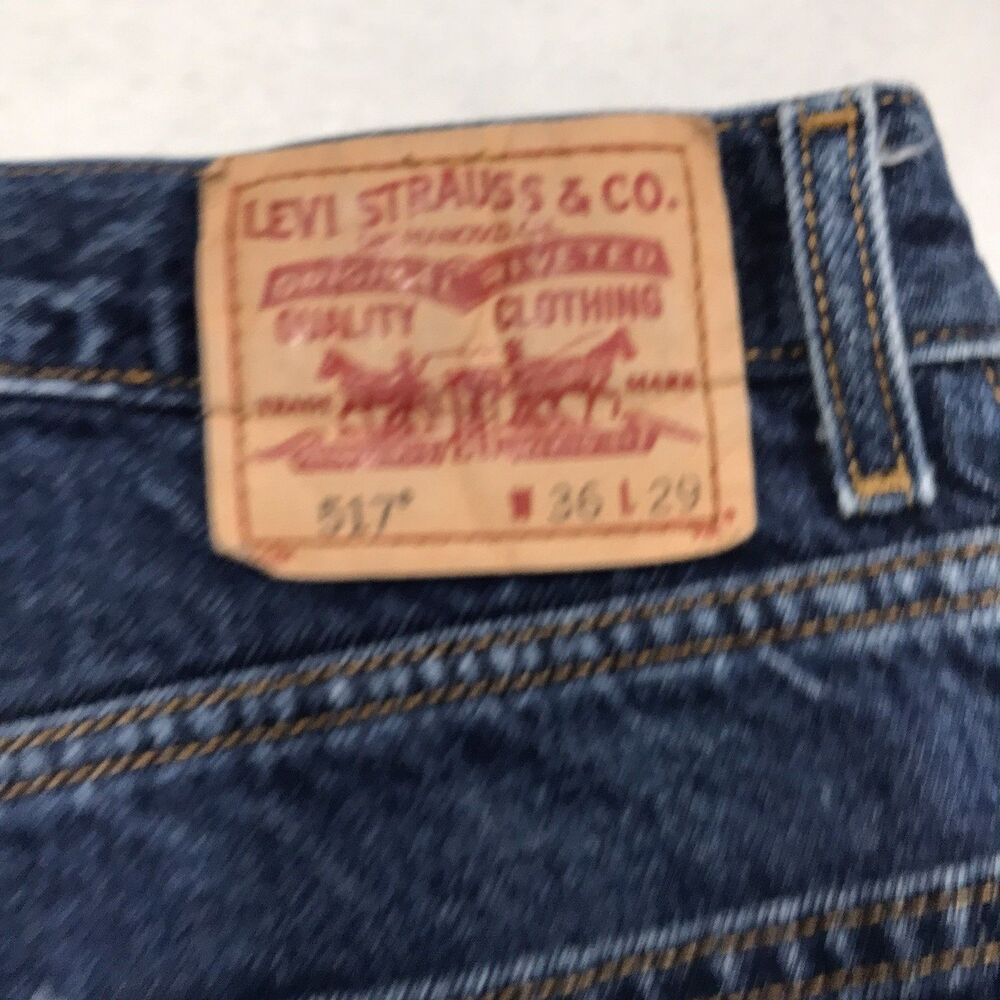 Y2K LEVIS 517 Boot Cut Jeans Men 34x28 (36/29 tag) Dark Wash Denim Blue Cowboy - Picture 11 of 15
